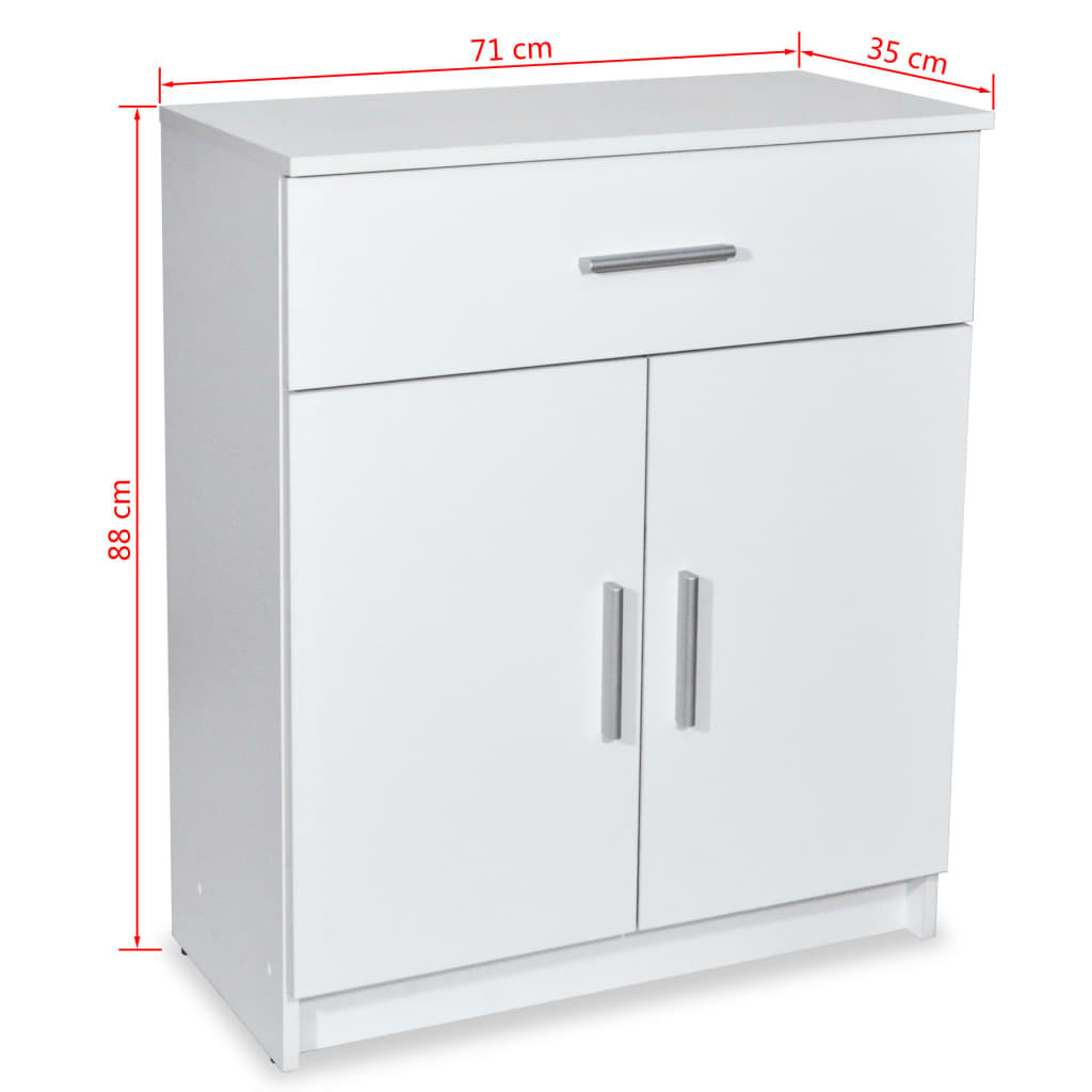 vidaXL Ντουλάπι Λευκό 71 x 35 x 88 εκ. από Μοριοσανίδα