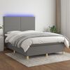 vidaXL &Kappa;&rho;&epsilon;&beta;ά&tau;&iota; Boxspring &mu;&epsilon; &Sigma;&tau;&rho;ώ&mu;&alpha; & LED &Sigma;&kappa;.&Gamma;&kappa;&rho;&iota; 140x200 &epsilon;&kappa; &Upsilon;&phi;&alpha;&sigma;&mu;ά&tau;&iota;&nu;&omicron;