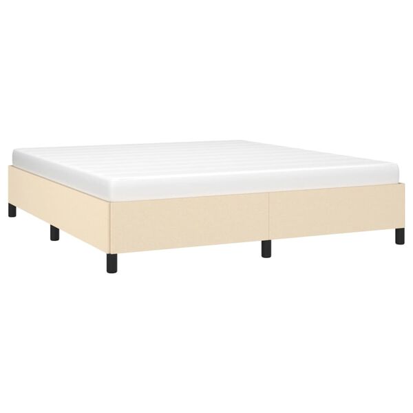 vidaXL Σκελετός Κρεβατιού Χωρίς Στρώμα Κρεμ 180x200 εκ. Υφασμάτινο