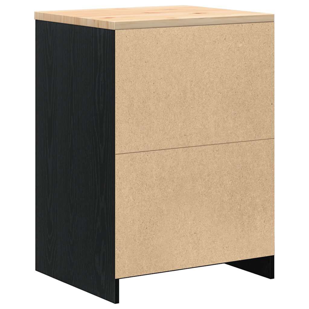 vidaXL ντουλάπι αποθήκευσης γκαράζ μαύρο 60x51x85 εκ μασίφ ξύλο πεύκο