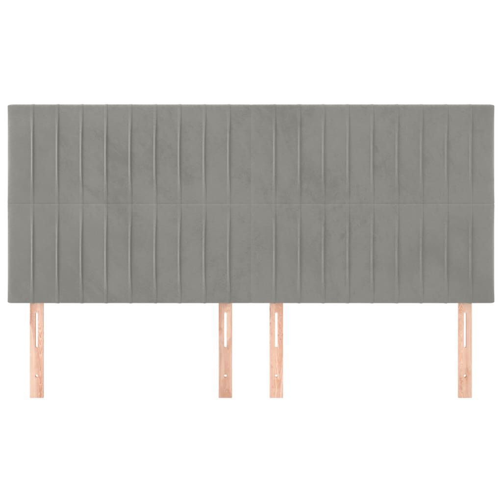 vidaXL Κεφαλάρια Κρεβατιού 4 τεμ. Αν. Γκρι 100x5x78/88 εκ. Βελούδινο