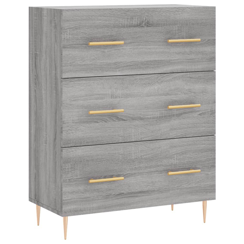 vidaXL Ντουλάπι Γκρι Sonoma 69,5 x 34 x 180 εκ. Επεξεργασμένο Ξύλο