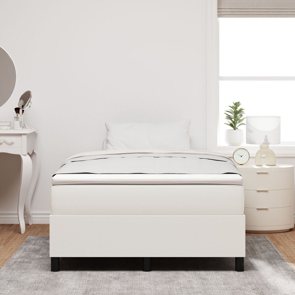 vidaXL Κρεβάτι Box Spring Κρεμ 120x200 εκ από κορντούρα