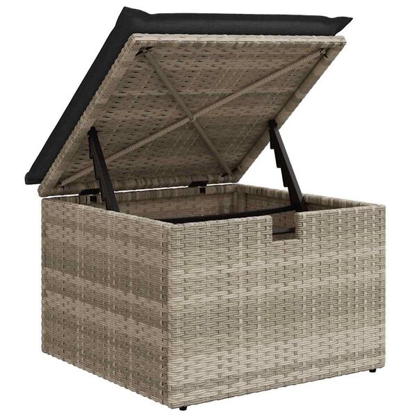 vidaXL Σετ Καναπέ Κήπου με μαξιλάρι 8 pcs Ανοιχτό γκρι Πολυ ράταν