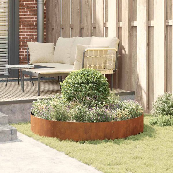 vidaXL Γλάστρα Κήπου Καφέ 120 x 120 x 20 εκ. Ατσάλι corten