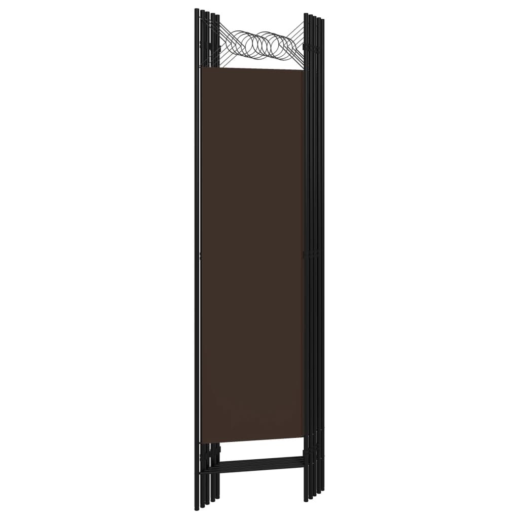 vidaXL Διαχωριστικό Δωματίου με 5 Πάνελ Καφέ 200 x 180 εκ.