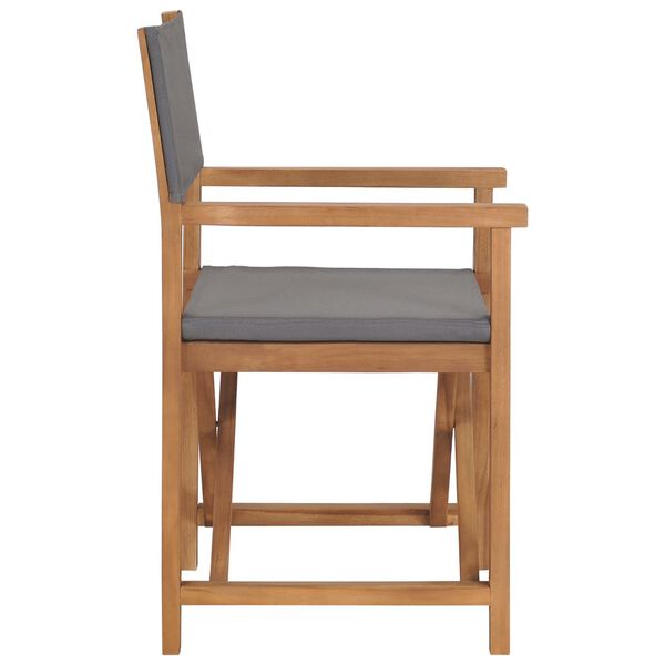 vidaXL Καρέκλα Σκηνοθέτη Γκρι από Μασίφ Ξύλο Teak
