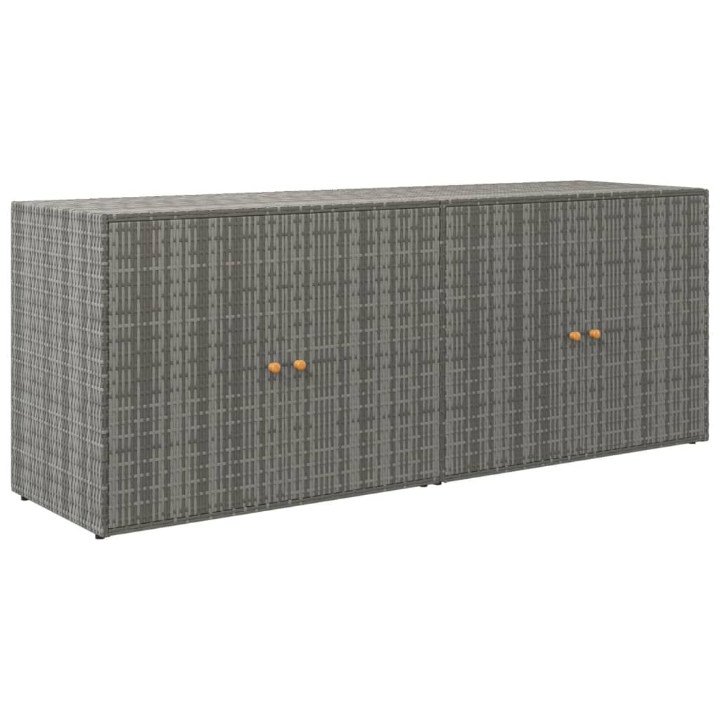 vidaXL Ντουλάπι Αποθήκευσης Κήπου Γκρι 198x55,5x80 εκ. Συνθετικό Ρατάν