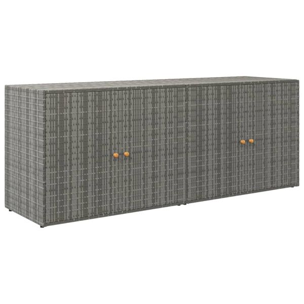 vidaXL Ντουλάπι Αποθήκευσης Κήπου Γκρι 198x55,5x80 εκ. Συνθετικό Ρατάν