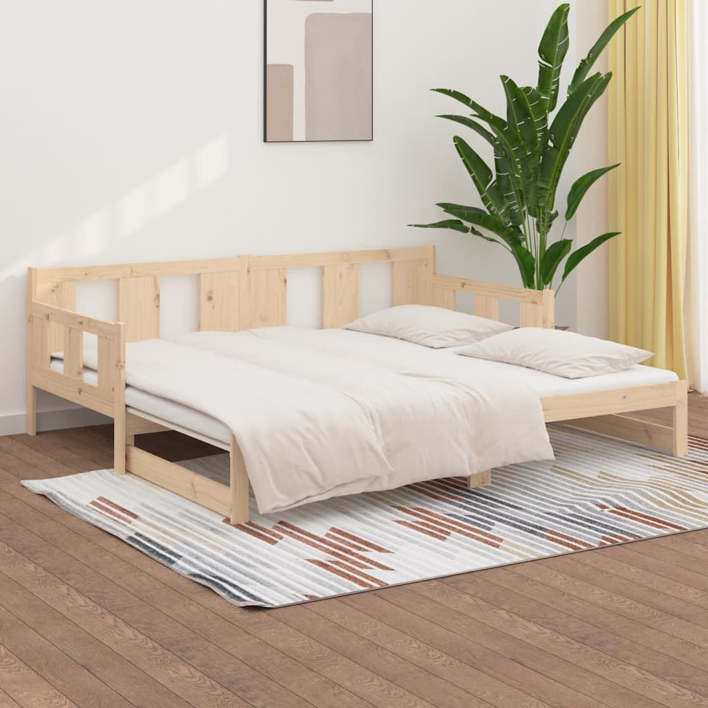 vidaXL Καναπές Κρεβάτι Συρόμενος 2x(90x200) εκ. Μασίφ Ξύλο Πεύκου