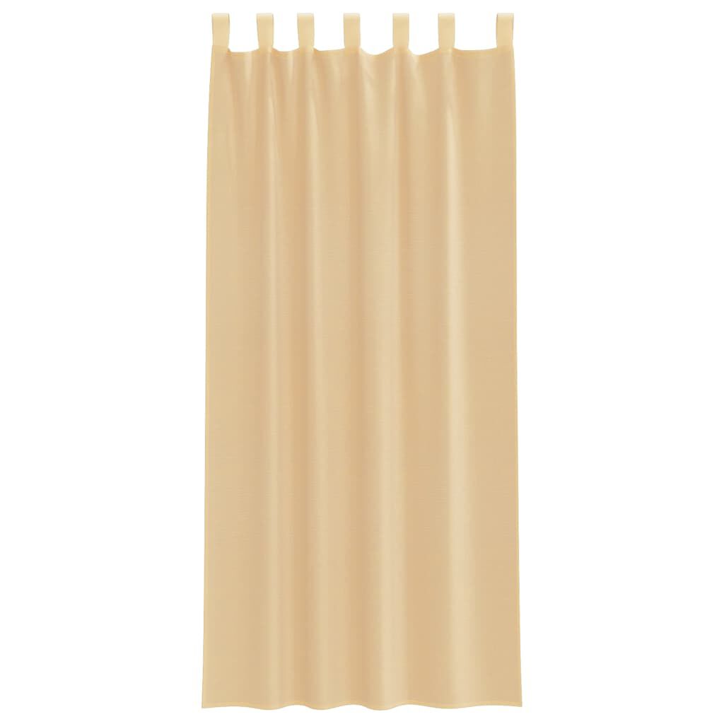 vidaXL Κουρτίνες Voile με βρόχους 2 τεμάχια Άμμος 140x225 cm