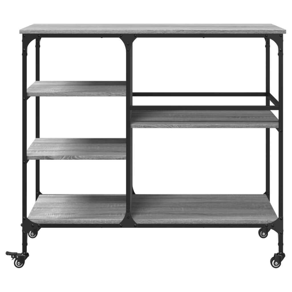 vidaXL Τρόλεϊ Κουζίνας Sonoma Γκρι 100x45x89,5 εκ. Επεξεργασμένο Ξύλο