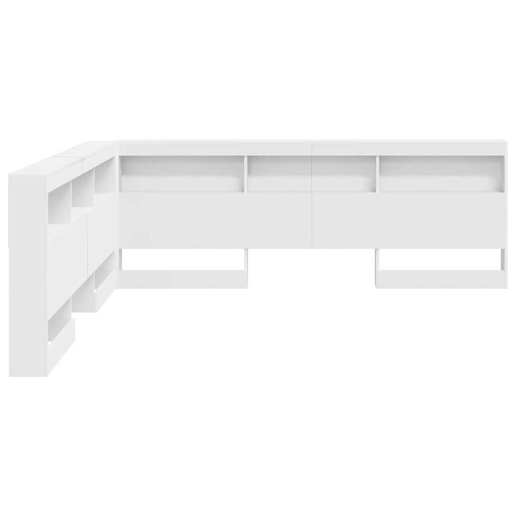 vidaXL Κεφαλάρι Αποθήκης με ράφι Λευκό 180 cm Επεξεργασμένο ξύλο