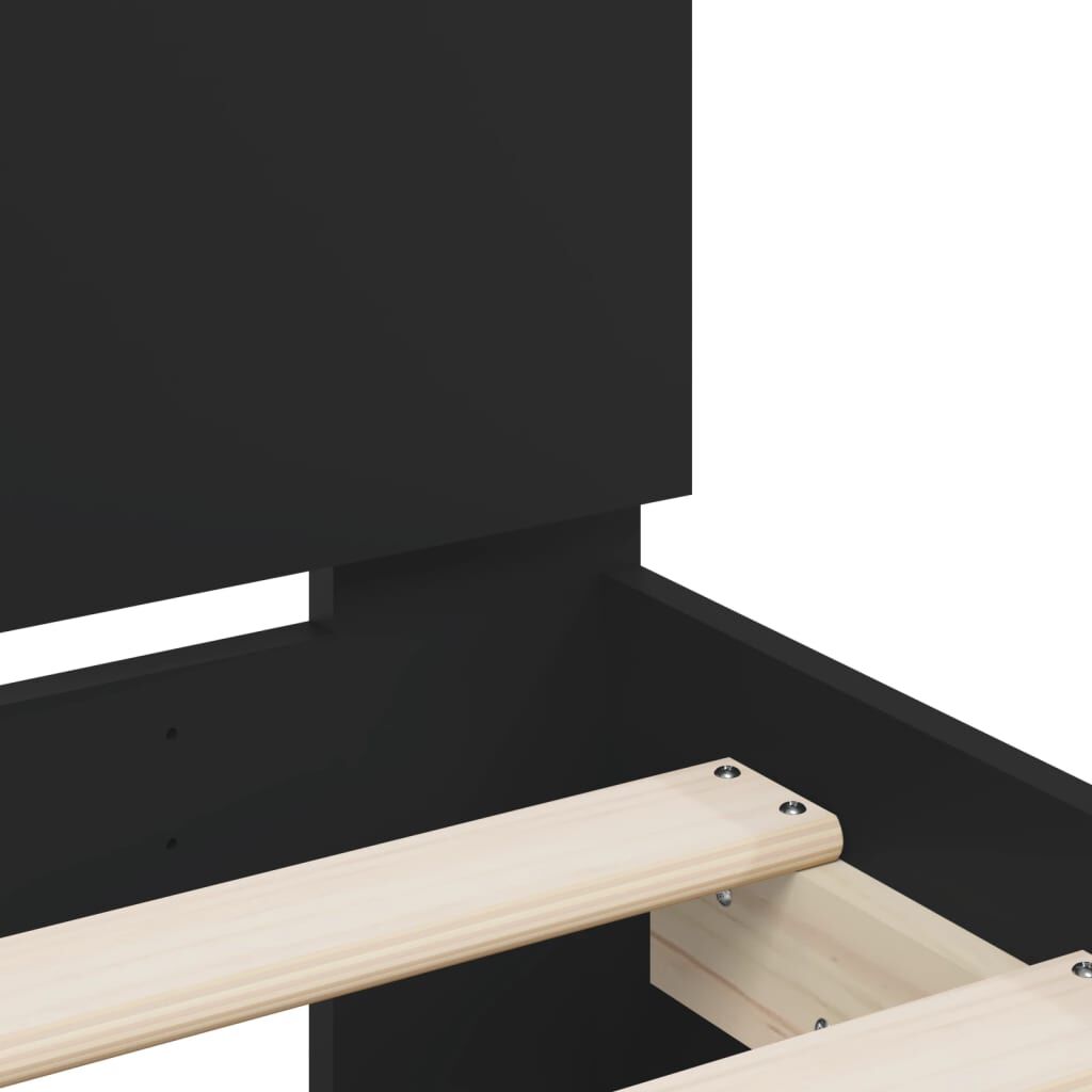 vidaXL Πλαίσιο Κρεβατιού με Κεφαλάρι/LED Μαύρο 160 x 200 εκ