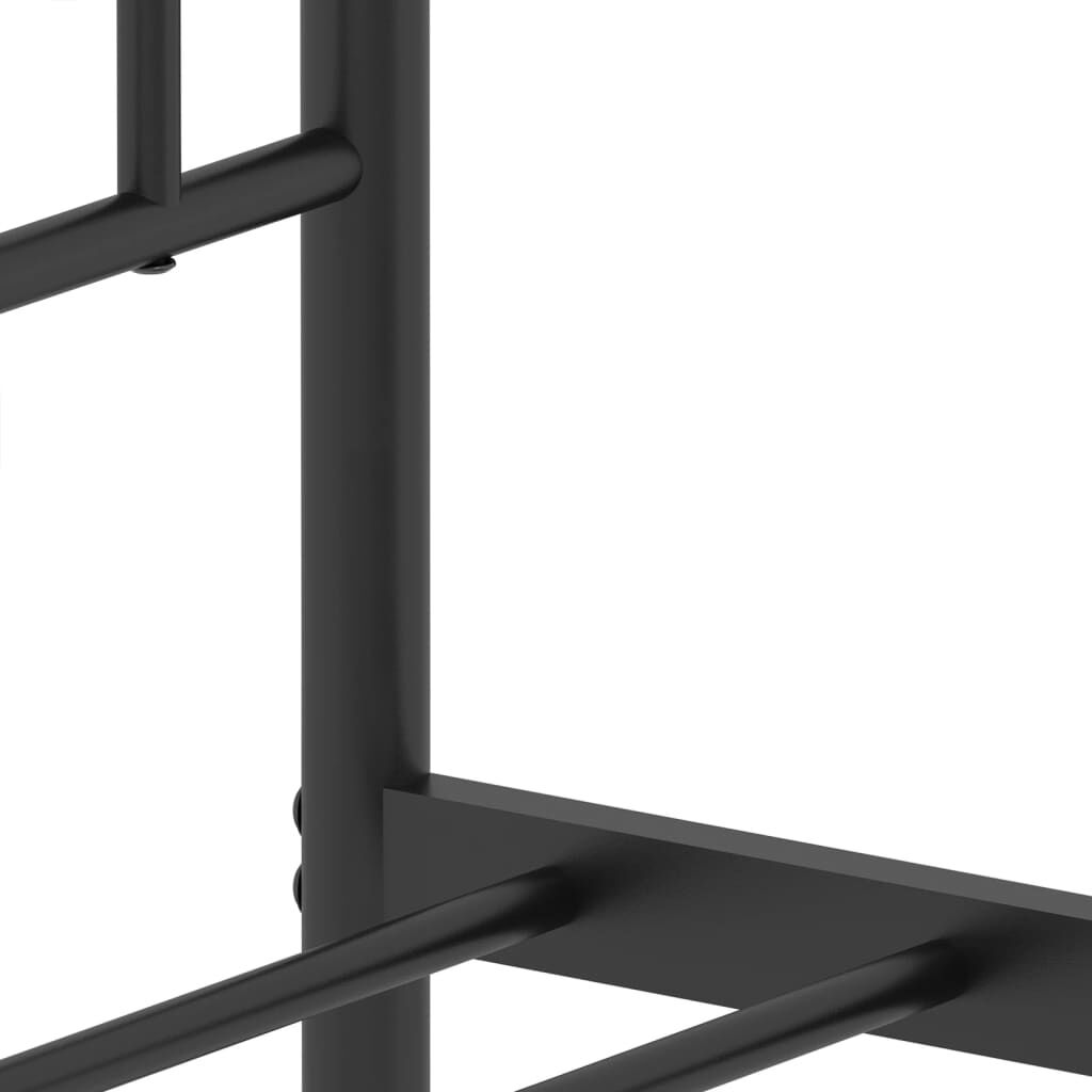 vidaXL Πλαίσιο Κρεβατιού με Κεφαλάρι Μαύρο 100 x 190 εκ. Μεταλλικό