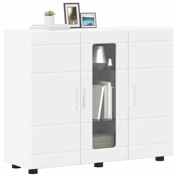 vidaXL Πλαϊνό γραφείο Λευκό 55.5 x 29 x 100 εκ Επεξεργασμένο ξύλο