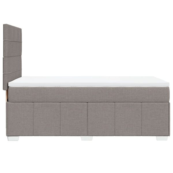 vidaXL Κρεβάτι Boxspring με Στρώμα Taupe 90x200 εκ. Υφασμάτινο