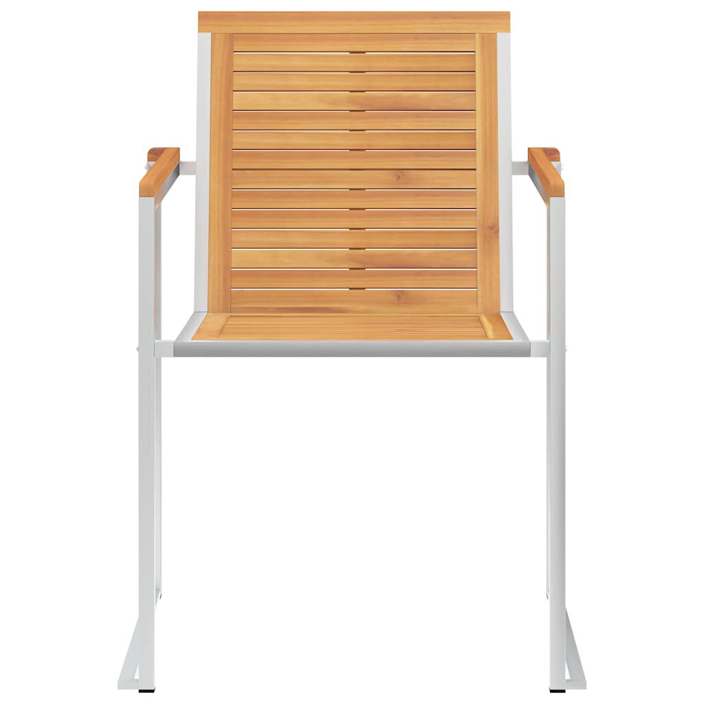 vidaXL Καρέκλες Κήπου 2 τεμ. από Μασίφ Ξύλο Teak/Ατσάλι με Μαξιλάρια