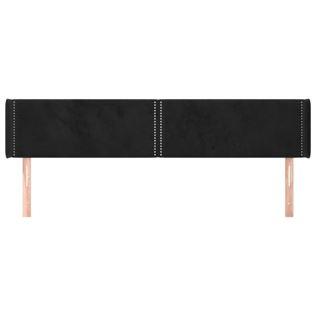vidaXL Κεφαλάρι με Πτερύγια Μαύρο 163x16x78/88 εκ. Βελούδινο