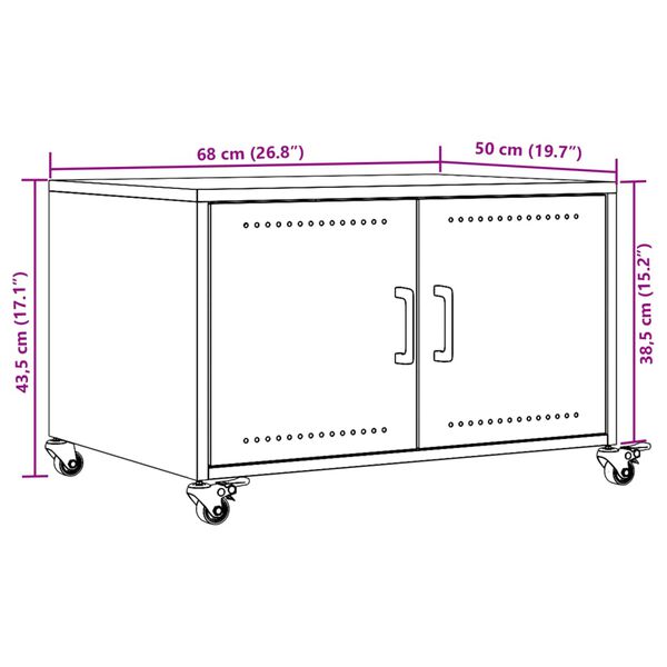 vidaXL Τραπεζάκι Σαλονιού Λευκό 68x50x43,5 εκ. από Ατσάλι