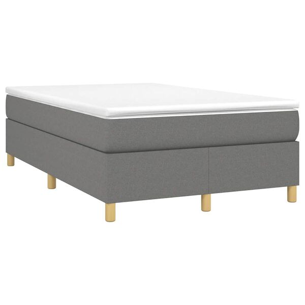 vidaXL Κρεβάτι Boxspring με Στρώμα Σκούρο Γκρι 120x190 εκ Υφασμάτιν