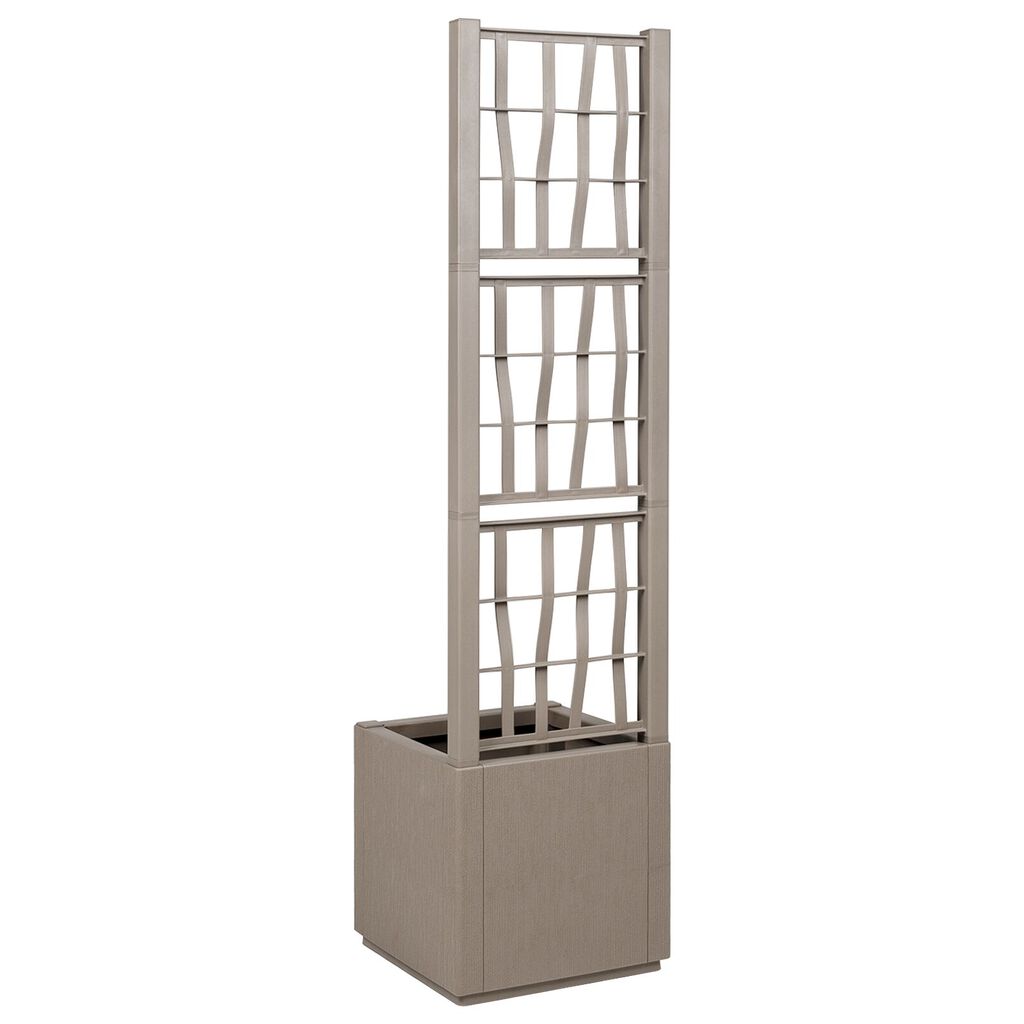vidaXL Γλάστρα για Κήπο με Πλέγμα Ανοιχτό Καφέ 36x36x140 εκ PP