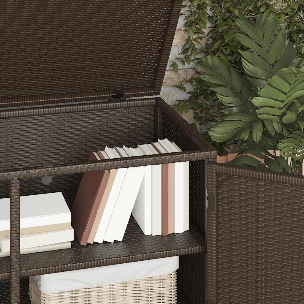 vidaXL Ντουλάπι Αποθήκευσης Κήπου Καφέ 110x55x60,5 εκ. Συνθετικό Ρατάν