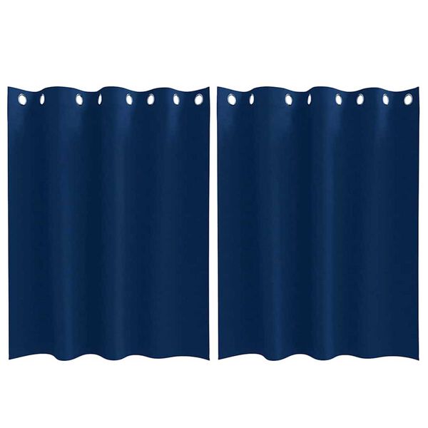 vidaXL Κουρτίνες με κουρτίνες 2 pcs Σκούρο Μπλε 140x140cm Πολυεστέρας