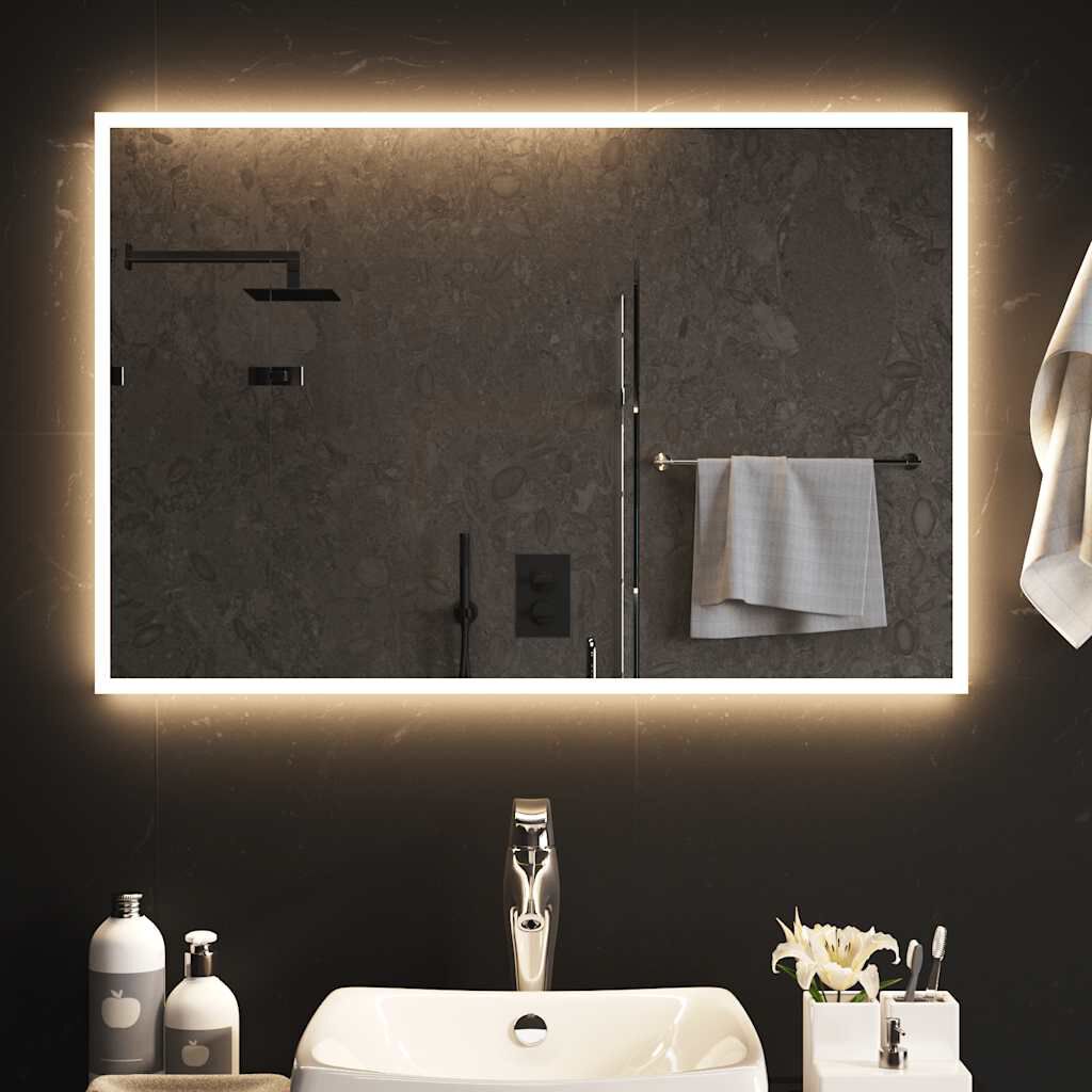 vidaXL Καθρέφτης Μπάνιου με LED 90x60 εκ.