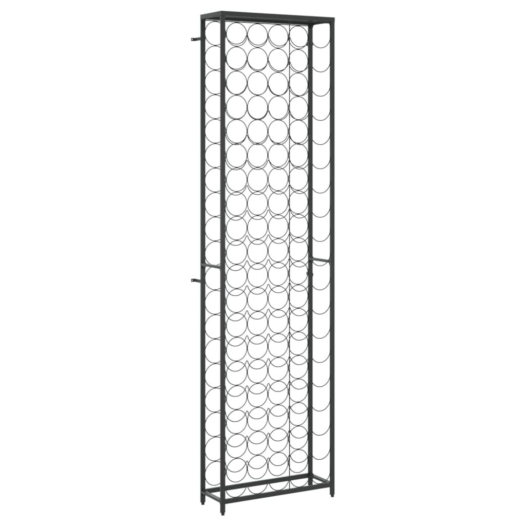 vidaXL Ραφιέρα Κρασιών 95 Μπουκ. Μαύρη 54x18x200εκ Σφυρήλατο Σίδερο