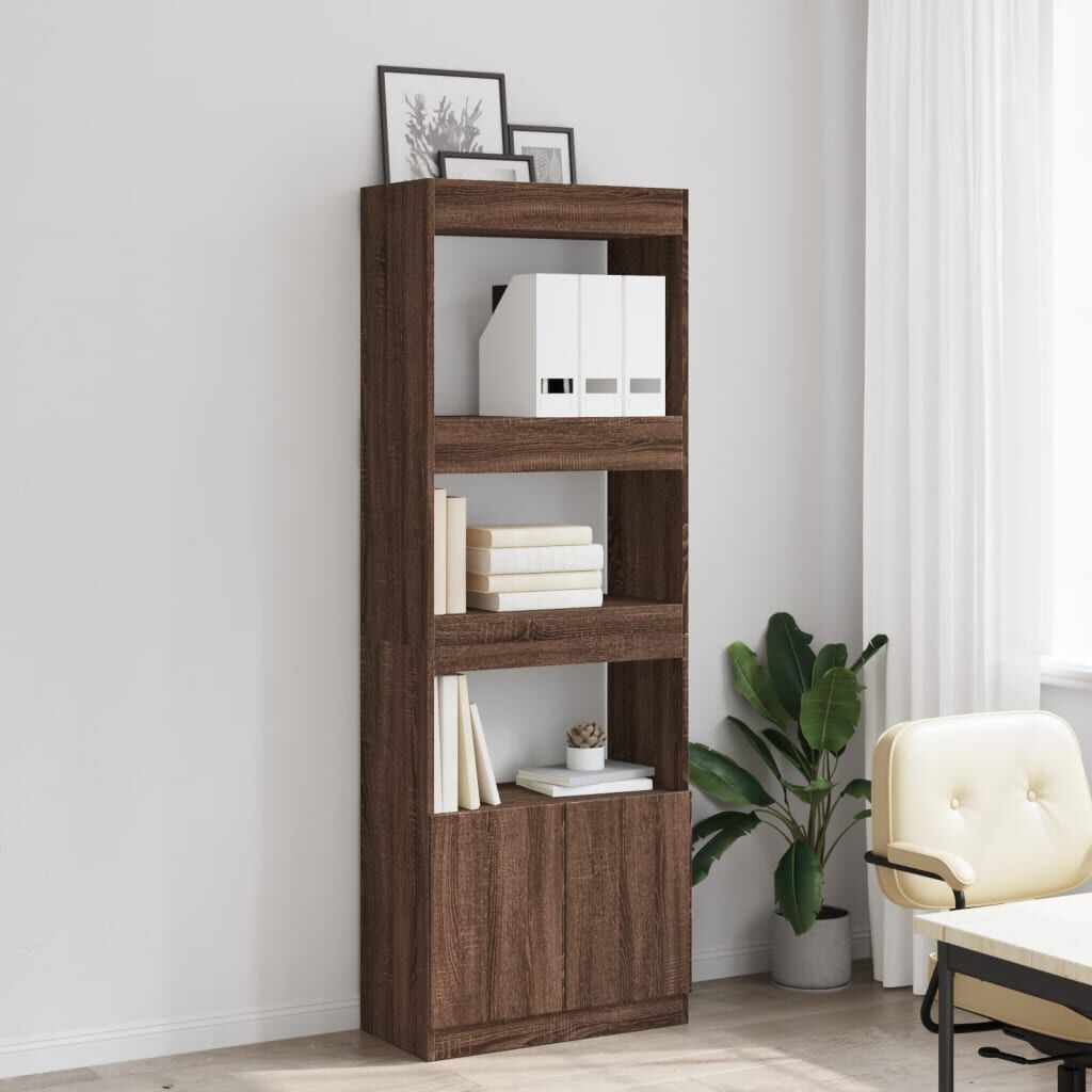 vidaXL Ντουλάπι Καφέ Δρυς 63x33x180 εκ. από Επεξεργασμένο Ξύλο