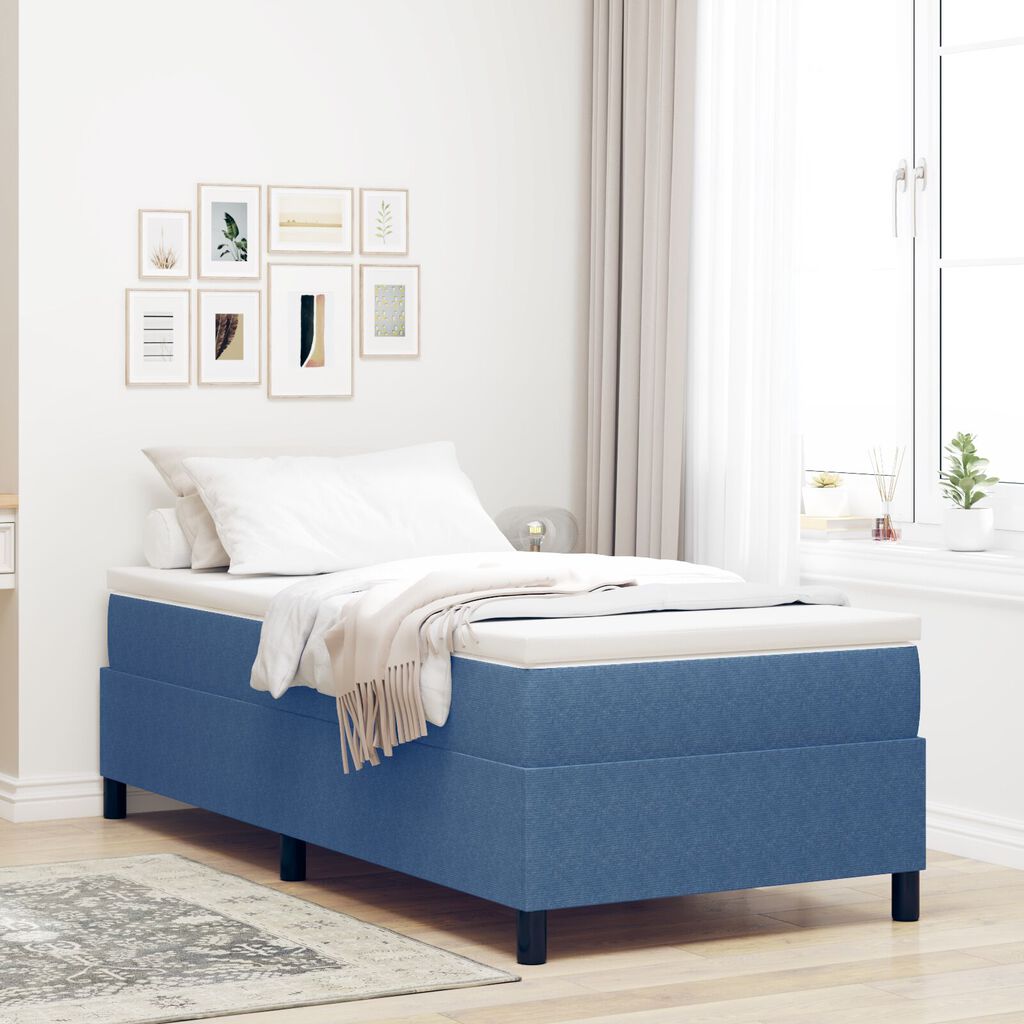 vidaXL Κρεβάτι με Στρώμα Μπλε 80x200 cm Καπιτονέ Ύφασμα