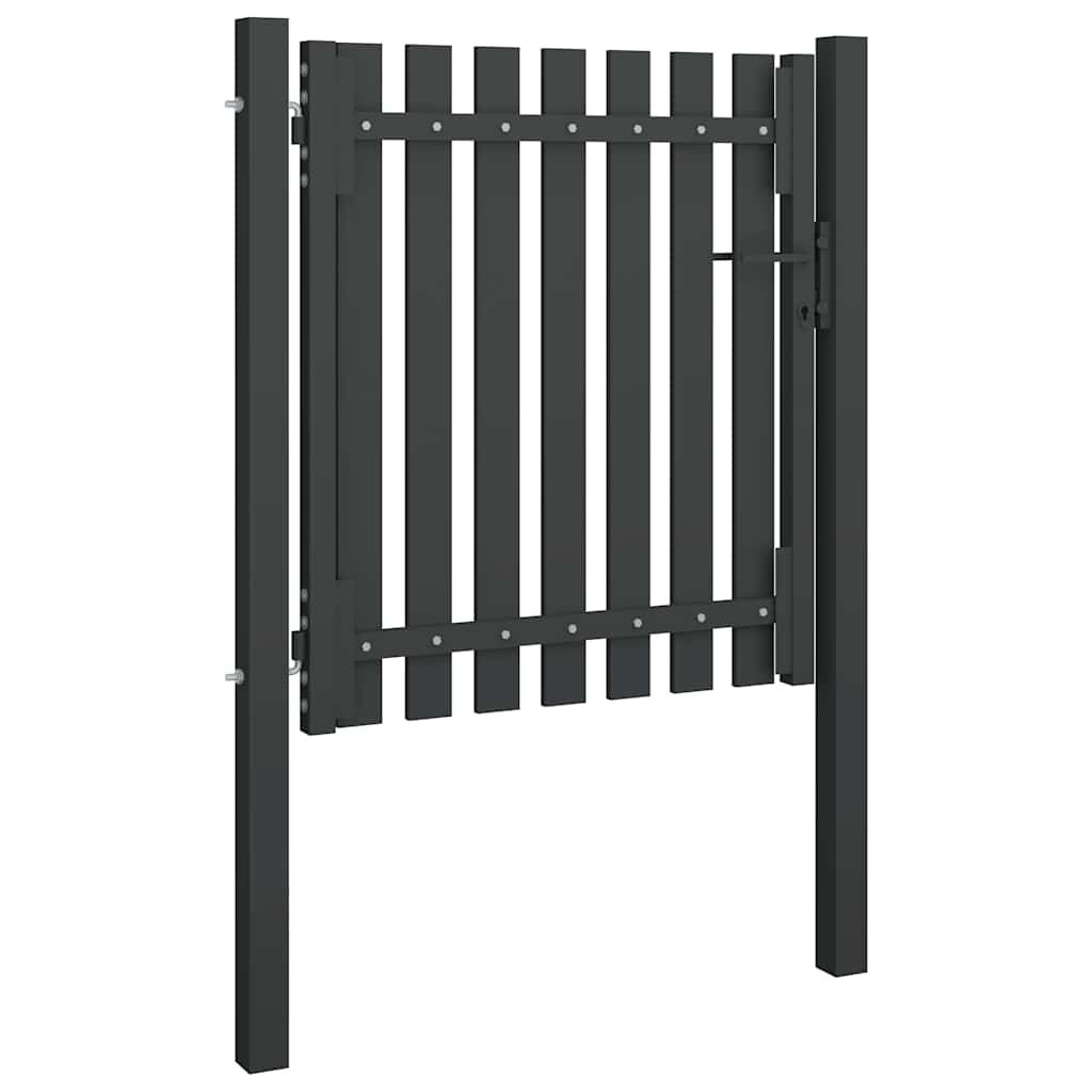 vidaXL Πόρτα Περίφραξης Κήπου Ανθρακί 1 x 1,25 μ. Ατσάλινη
