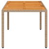 vidaXL Τραπέζι Κήπου Μπεζ 190x90x75εκ. Συνθετικό Ρατάν / Ξύλο Ακακίας