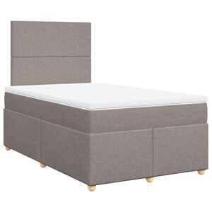 vidaXL Κρεβάτι Boxspring με Στρώμα Taupe 120x190 εκ. Υφασμάτινο