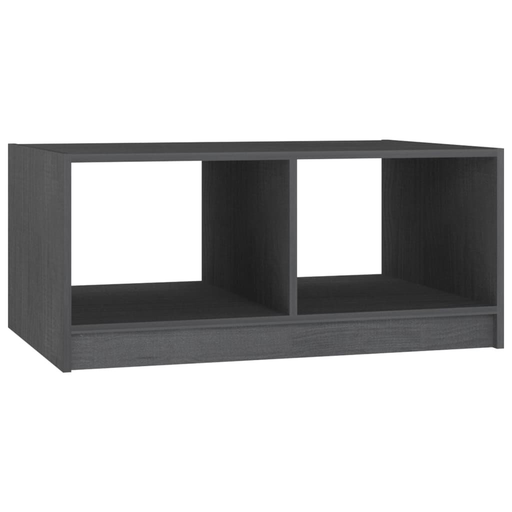 vidaXL Τραπεζάκι Σαλονιού Γκρι 75 x 50 x 33,5 εκ από Μασίφ Ξύλο Πεύκου