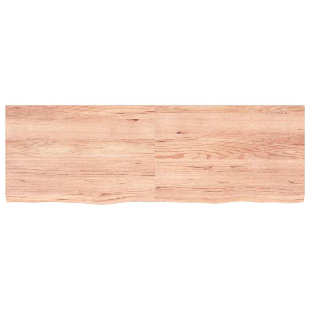 vidaXL Ράφι Τοίχου Ανοιχτό Καφέ 180x60x(2-6)εκ. Επεξ. Μασίφ Ξύλο Δρυός