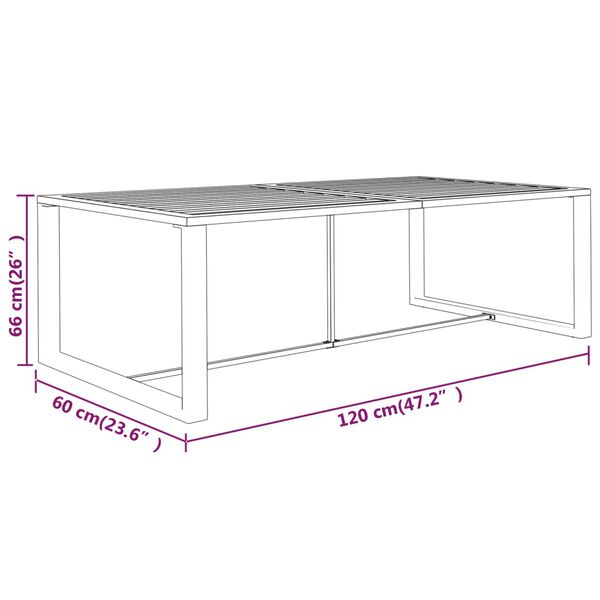 vidaXL Τραπεζαρία Εξωτερικού Χώρου Ανθρακί 120x60x66 εκ. από Αλουμίνιο
