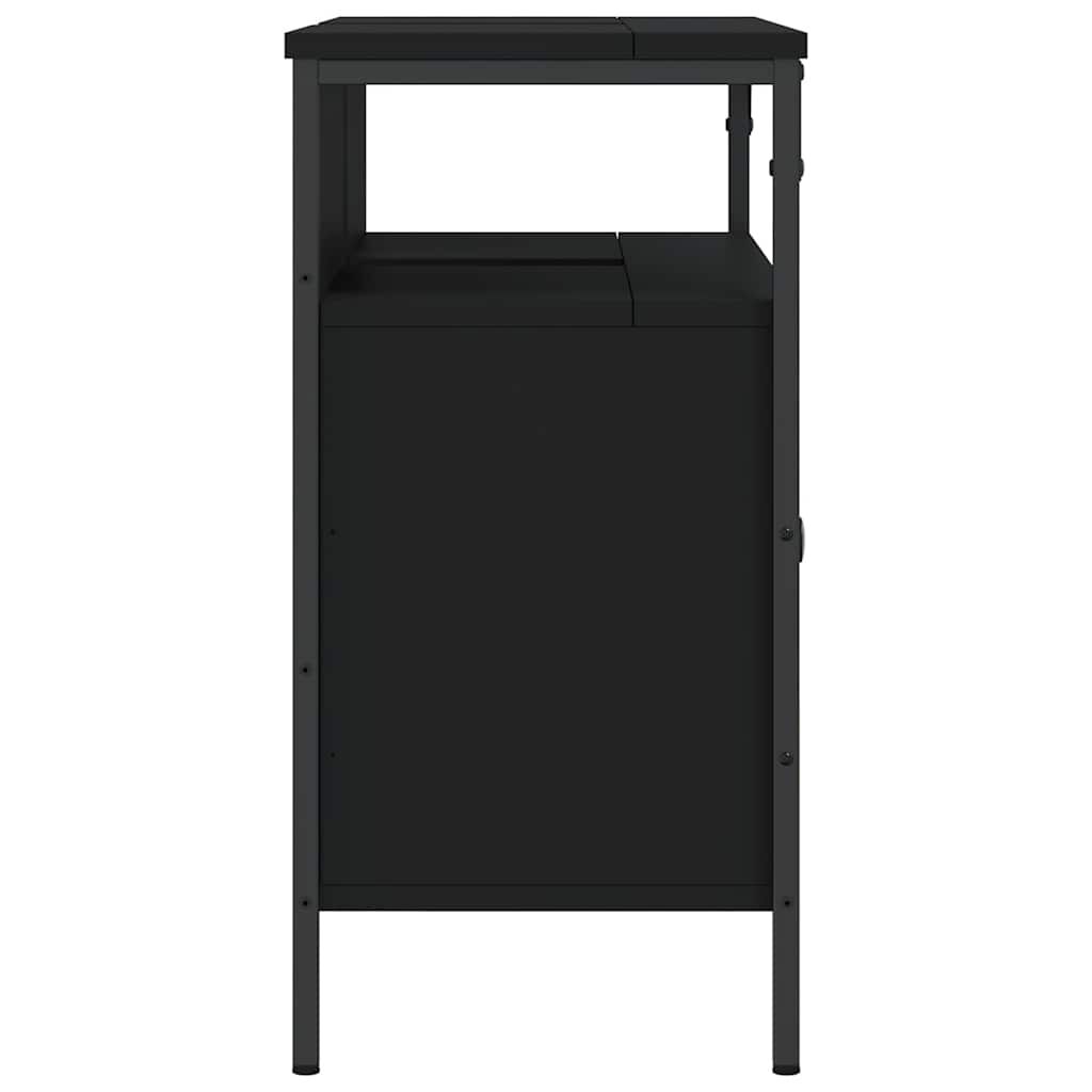 vidaXL Ντουλάπι Νιπτήρα Μπάνιου Μαύρο 80x30x60 εκ. Επεξεργασμένο Ξύλο