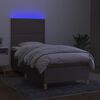 vidaXL &Kappa;&rho;&epsilon;&beta;ά&tau;&iota; Boxspring &mu;&epsilon; &Sigma;&tau;&rho;ώ&mu;&alpha; & LED Taupe 100x200 &epsilon;&kappa;. &Upsilon;&phi;&alpha;&sigma;&mu;ά&tau;&iota;&nu;&omicron;