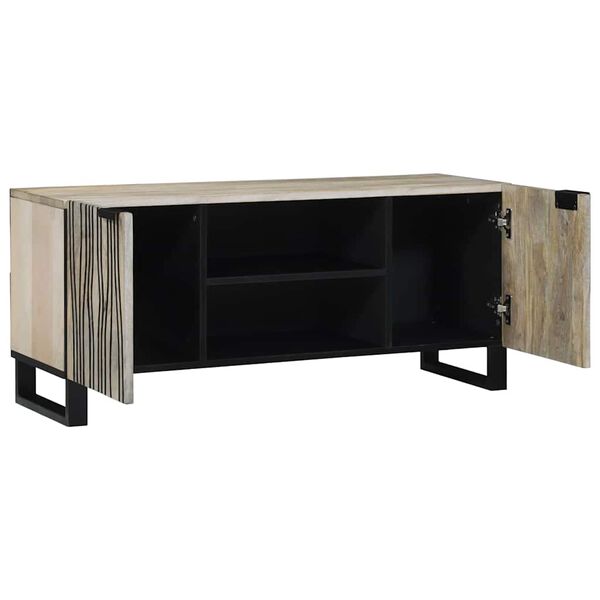 vidaXL Ντουλάπι TV Λευκό 105 x 33 x 46 εκ. Μασίφ ξύλο μάνγκο