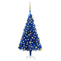 vidaXL Χριστουγεν. Δέντρο Προφωτισμένο Τεχνητό Μπάλες Μπλε 120εκ PVC