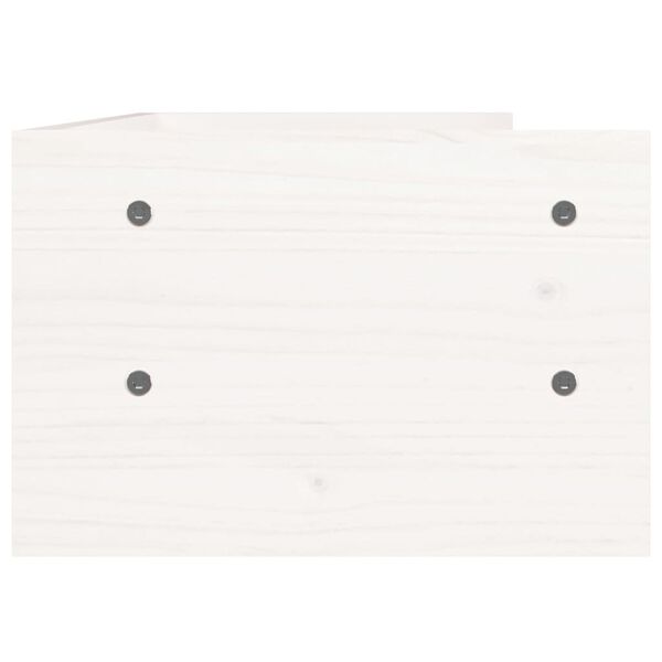vidaXL Βάση Οθόνης Λευκή 50x24x16 εκ. από Μασίφ Ξύλο Πεύκου