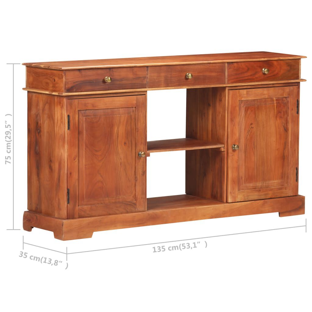 vidaXL Μπουφές 135 x 35 x 75 εκ. από Μασίφ Ξύλο Ακακίας