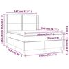 vidaXL Κρεβάτι Boxspring με Στρώμα & LED Σκ. Πράσινο 140x200εκ Βελούδο