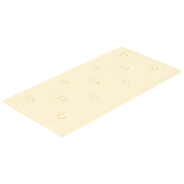 vidaXL Πάνελ Τοίχου 12 τεμ. Κρεμ 60 x 30 εκ. 2,16 μ² Συνθετικό Δέρμα