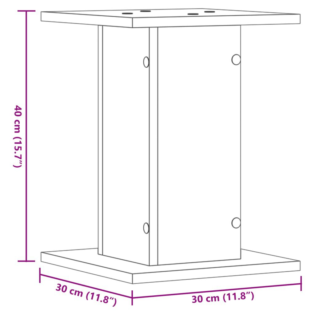 vidaXL Βάσεις Φυτών 2 τεμ. Γκρι Σκυρ. 30x30x40 εκ. Επεξεργασμένο Ξύλο