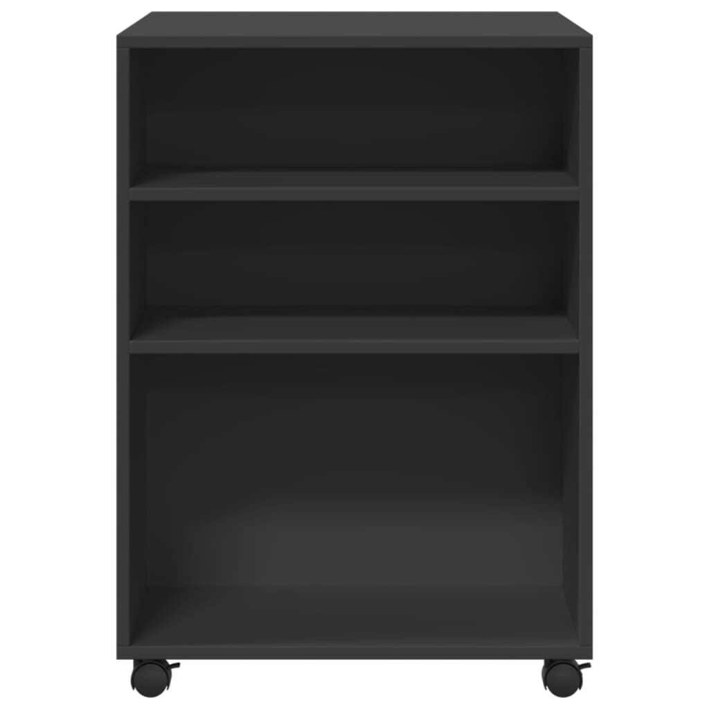 vidaXL Βοηθητικό Τραπέζι με Ρόδες Μαύρο 55x60x78 εκ. Επεξ. Ξύλο