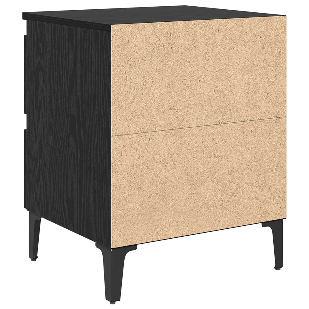 vidaXL Κομοδίνο Μαύρη δρυς 40 x 35 x 50 εκ. Επεξεργασμένο ξύλο