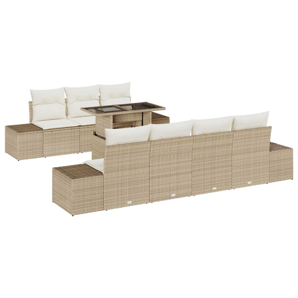 vidaXL Σετ Καναπέ Κήπου 8 pcs μπεζ και κρεμ 100 x 55 x 73 εκ.